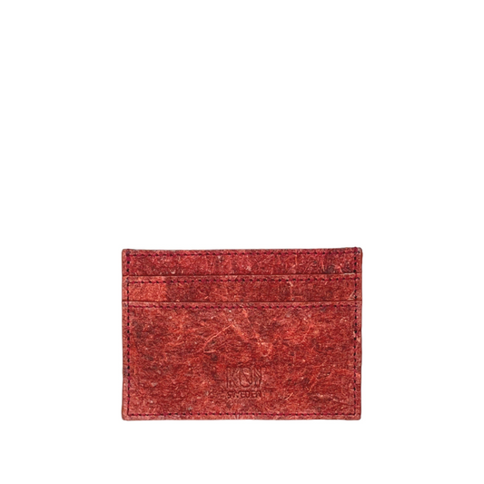 Coconut Leather Card Holder - Wine Red