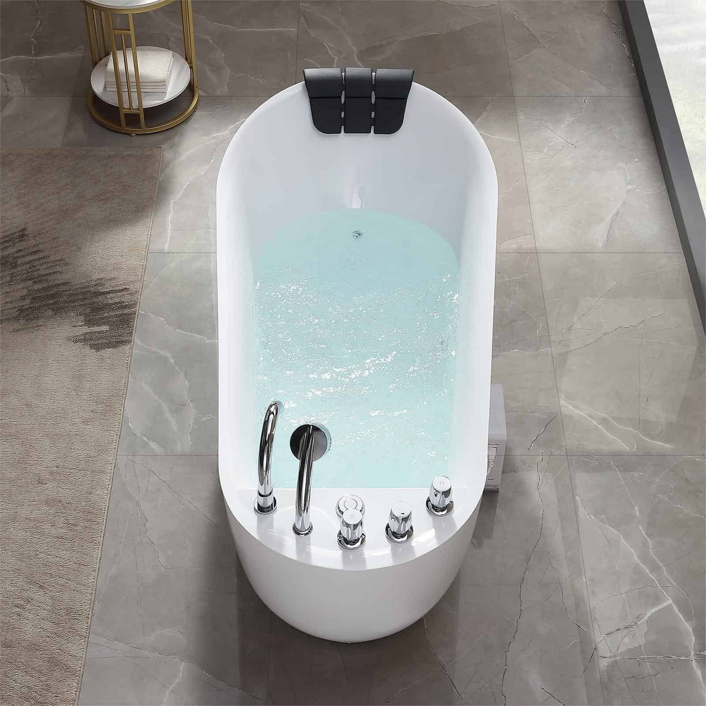 Empava-67AIS05 67 in. Whirlpool Freestanding Acrylic Bathtub