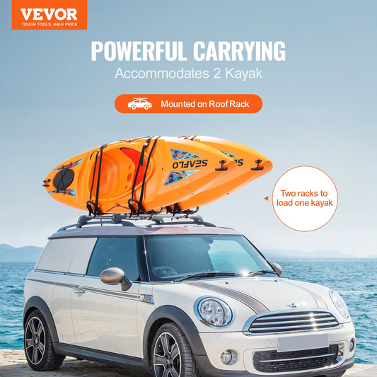 VEVOR Kayak Roof Rack 4 Pairs Soft Roof Rack Carrier for kayak SurfBoard Car SUV