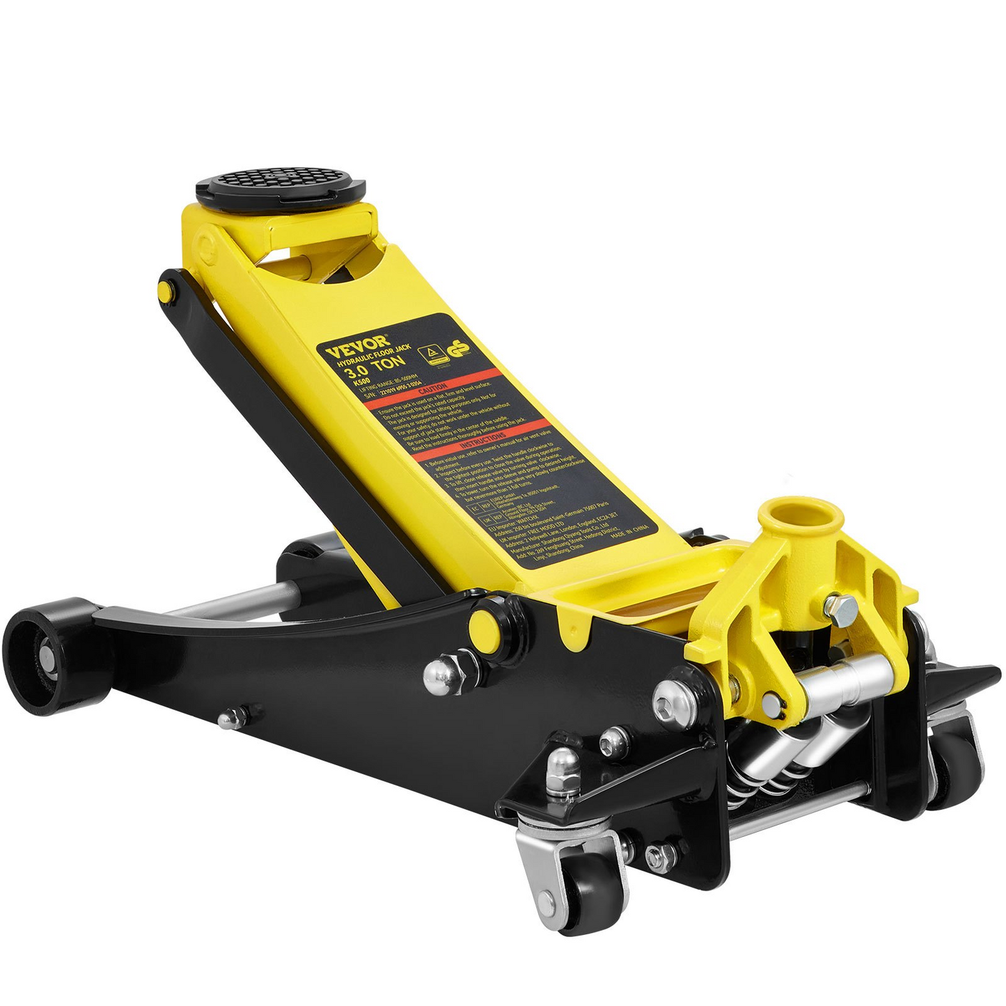 VEVOR Floor Jack, 3 Ton Low Profile Floor Jack, Heavy-duty Steel Racing Floor Jack with Dual Pistons Quick Lift Pump, Floor Jack Lifting Range 3.35"-19.69"