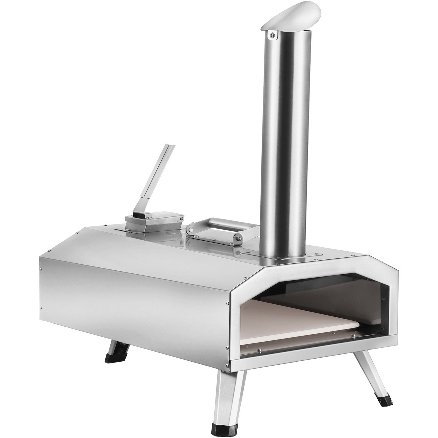 VEVOR 12" Outdoor Pizza Oven Portable Wood Pellet Pizza Oven Stainless Steel BBQ