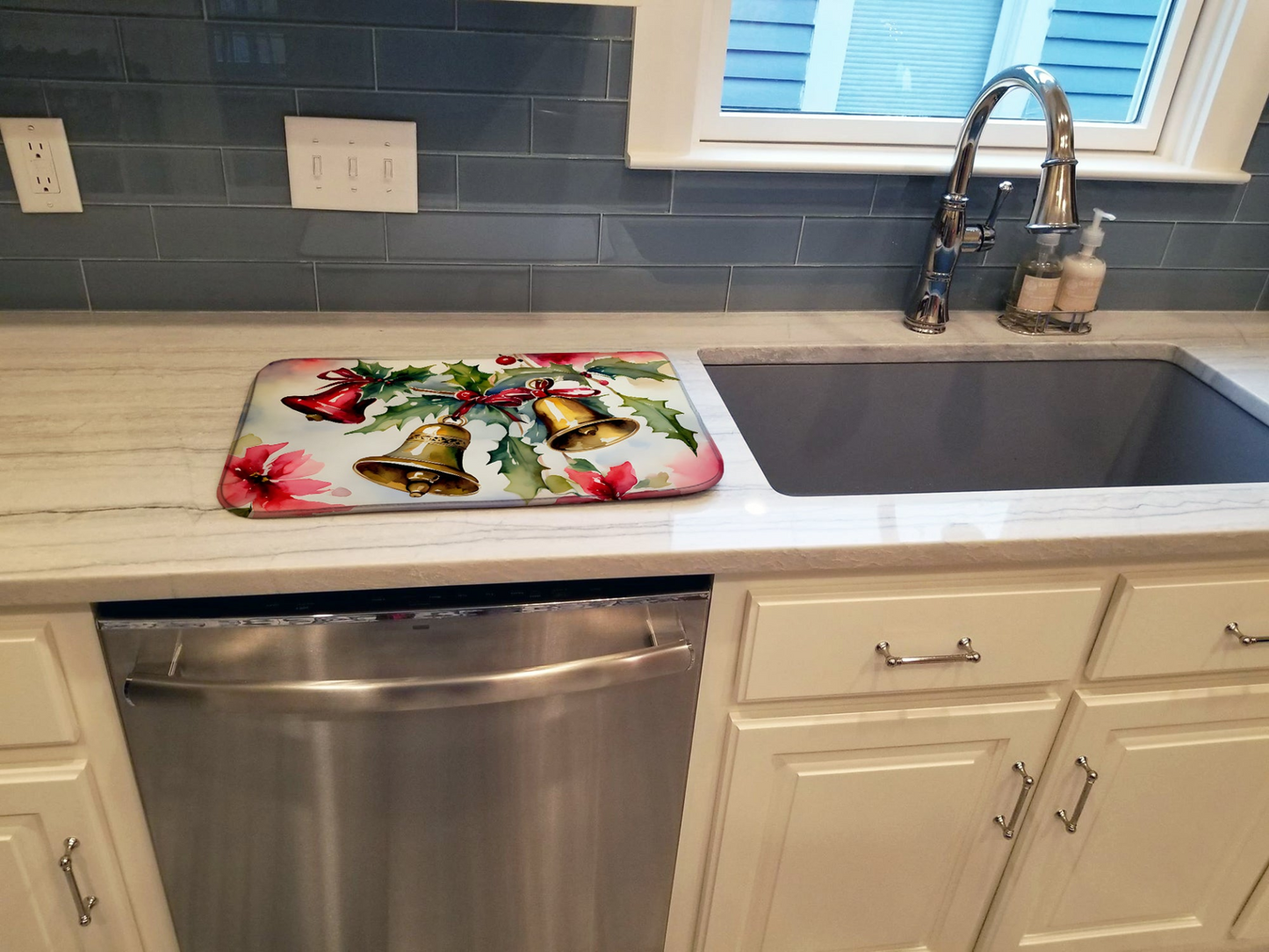 Christmas Bells Dish Drying Mat