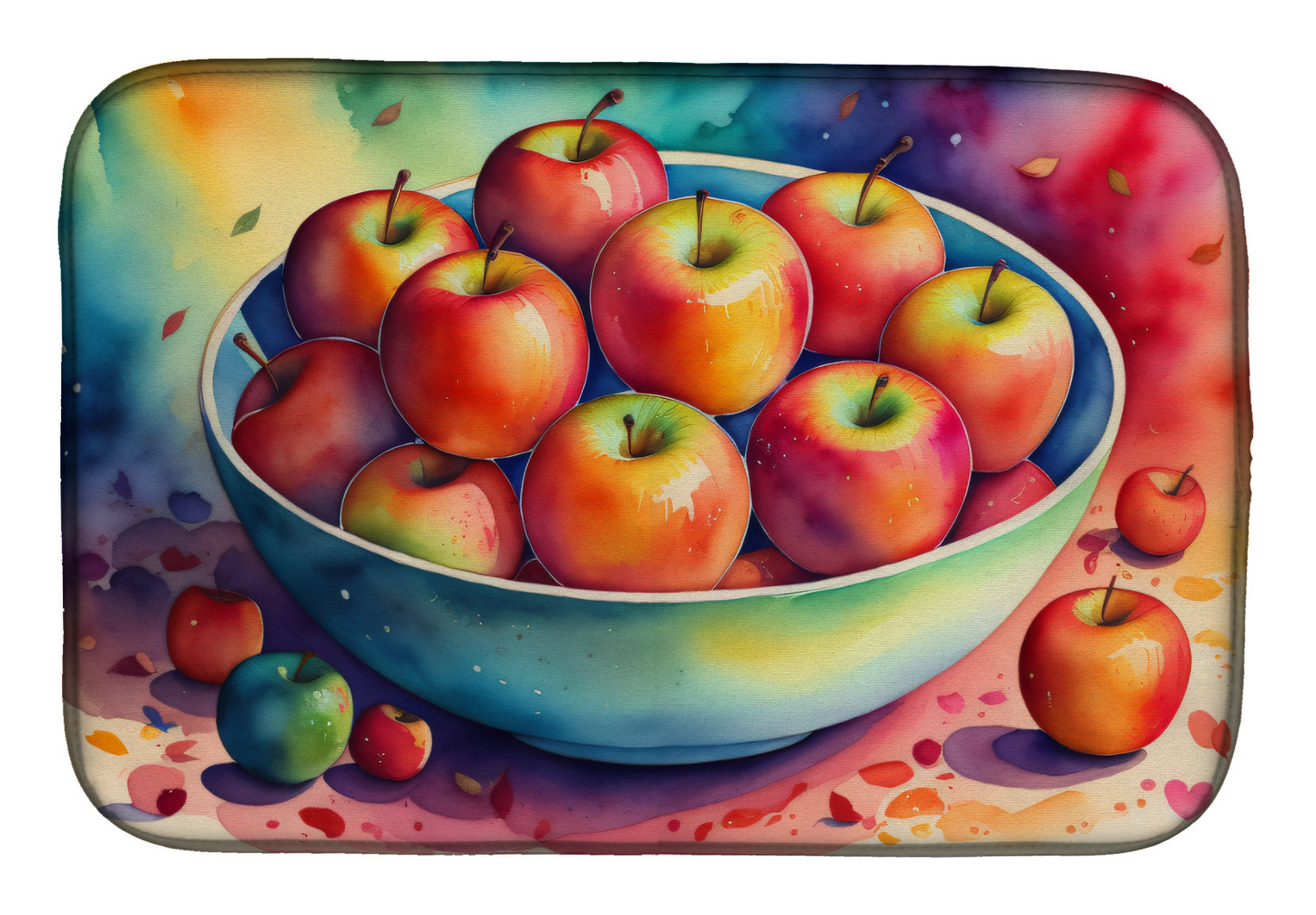 Colorful Apples Dish Drying Mat