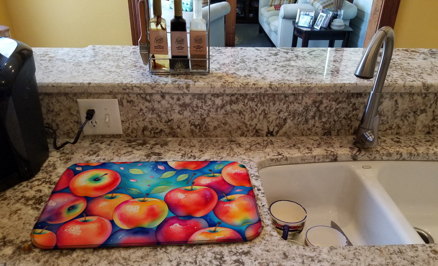 Colorful Apples Dish Drying Mat