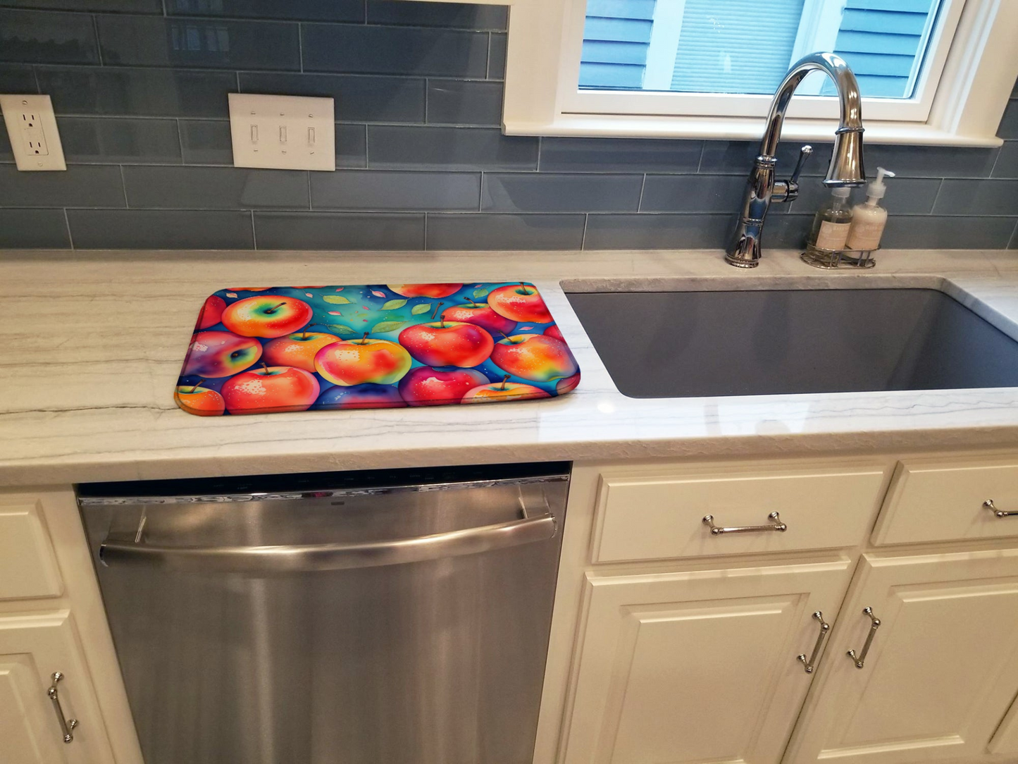 Colorful Apples Dish Drying Mat