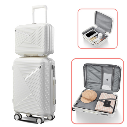 Luggage Sets 4 Piece(14/20/24/28), Expandable Lightweight Suitcase with 4 Double 360 Degrees Mute Spinner Wheels PP Materials Durable TSA Lock Travel Luggage