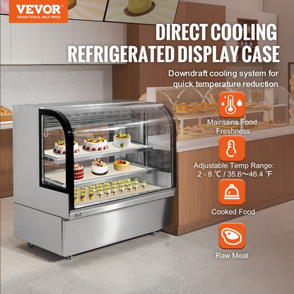 VEVOR Refrigerated Display Case Bakery Display Fridge Case 18 cu ft/505L 2-Tier