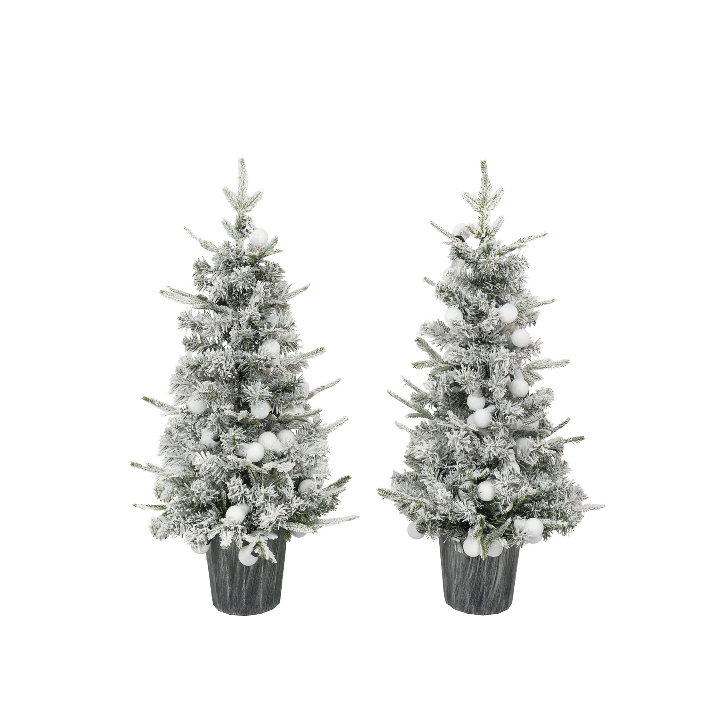 Lighted Candy Christmas Tree Set of 2, 3ft Artificial Tree with Warm White Lights, Christmas Tree for Decoartion Inside and Outside