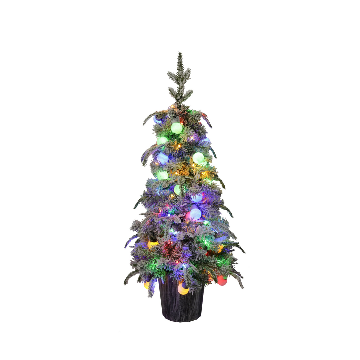 Lighted Candy Christmas Tree Set of 2, 3ft Artificial Tree with Warm White Lights, Christmas Tree for Decoartion Inside and Outside