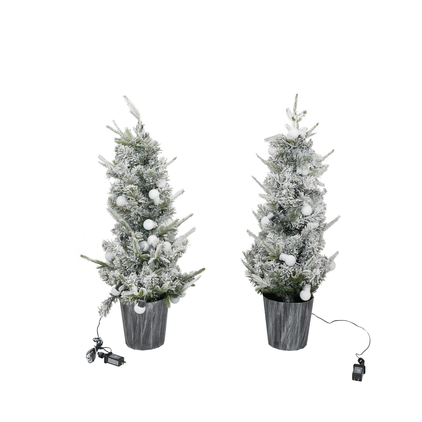 Lighted Candy Christmas Tree Set of 2, 3ft Artificial Tree with Warm White Lights, Christmas Tree for Decoartion Inside and Outside