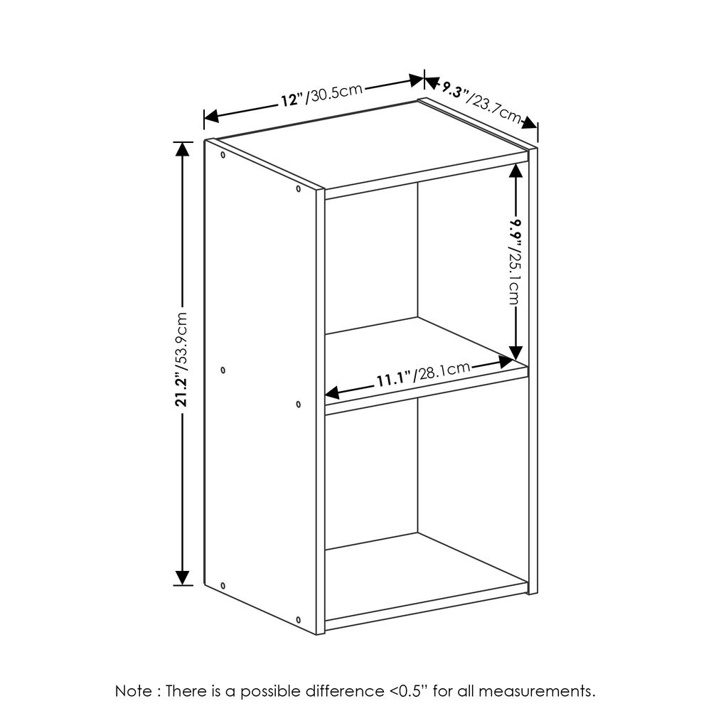 Furinno Pasir 2-Tier Open Shelf Bookcase, Green/White