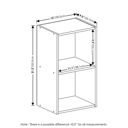 Furinno Pasir 2-Tier Open Shelf Bookcase, Green/White