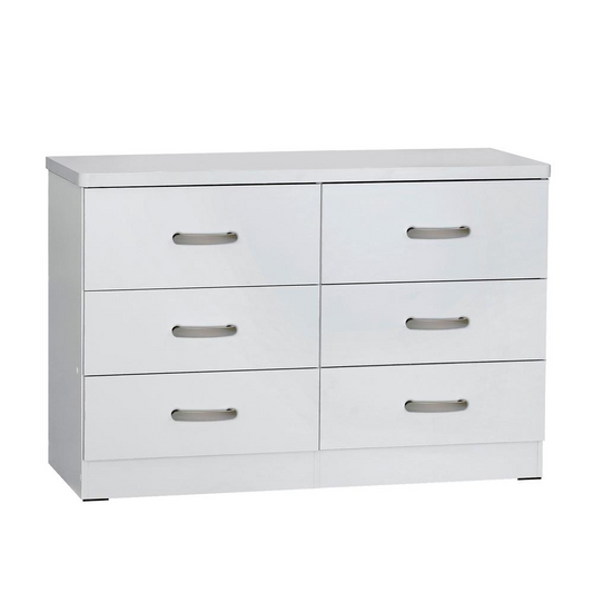 Better Home Products DD & PAM 6 Drawer Engineered Wood Bedroom Dresser in White