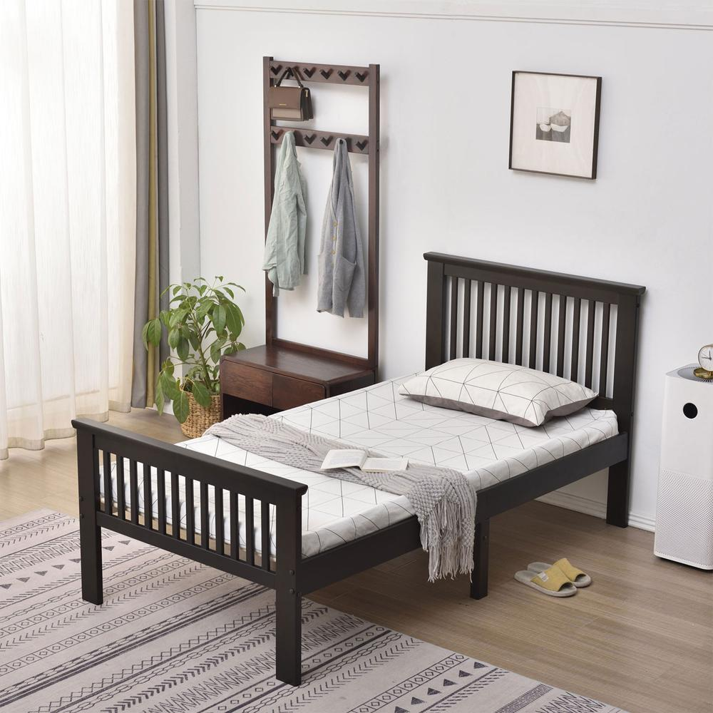 Better Home Products Jassmine Solid Wood Platform Pine Twin Bed in Tobacco