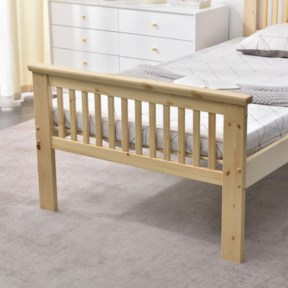 Better Home Products Jassmine Solid Wood Platform Pine Twin Bed in Natural