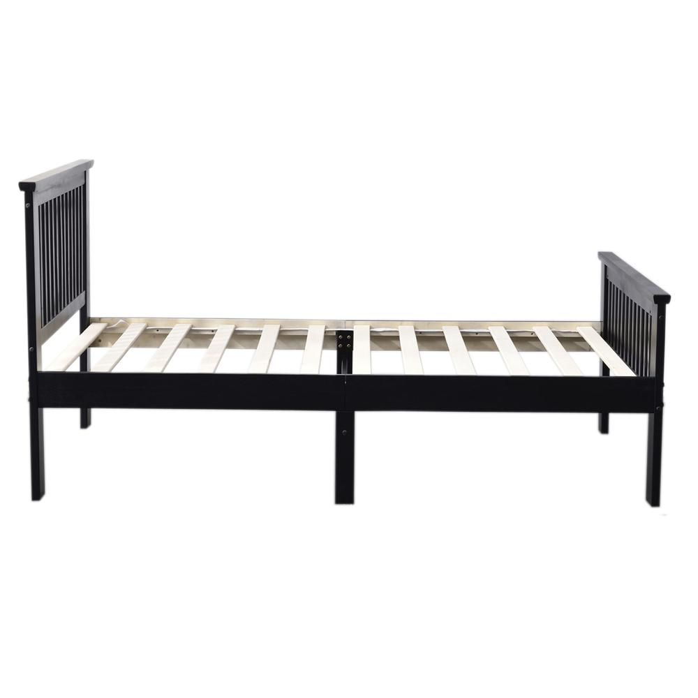 Better Home Products Jassmine Solid Wood Platform Pine Twin Bed in Black