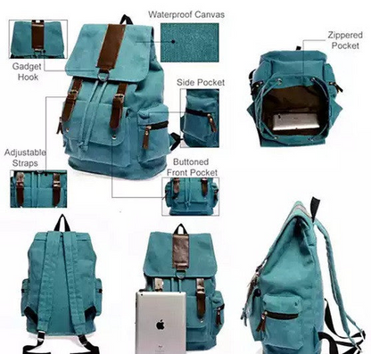 Back To Campus Canvas Backpack In 4 Colors