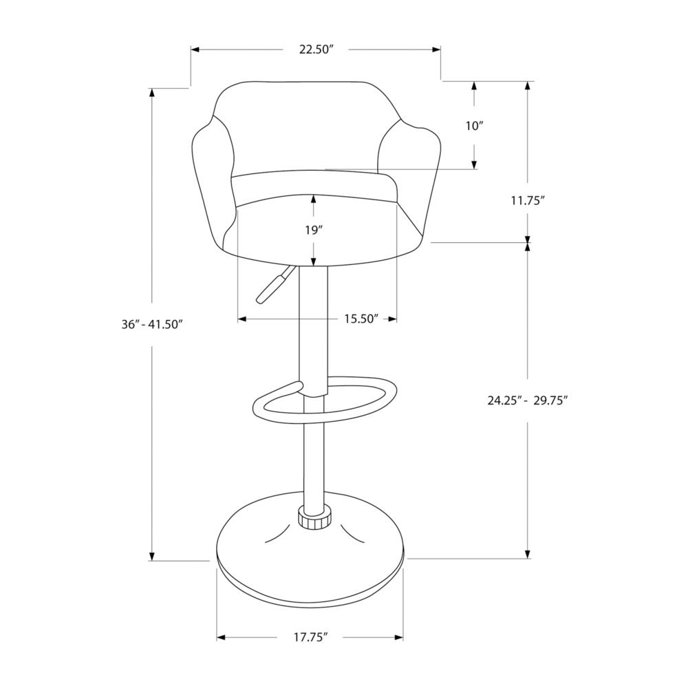 BARSTOOL - LIGHT GREY / CHROME METAL HYDRAULIC LIFT