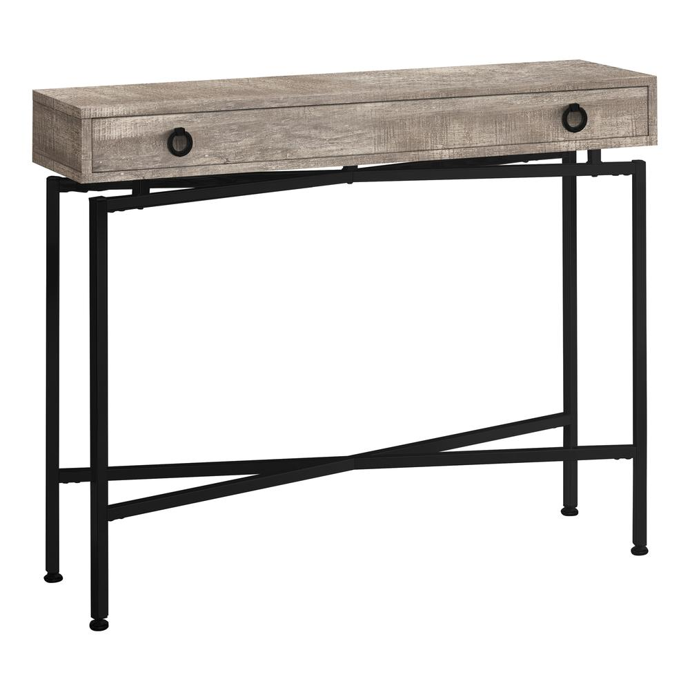 ACCENT TABLE - 42"L / TAUPE RECLAIMED WOOD/ BLACK CONSOLE