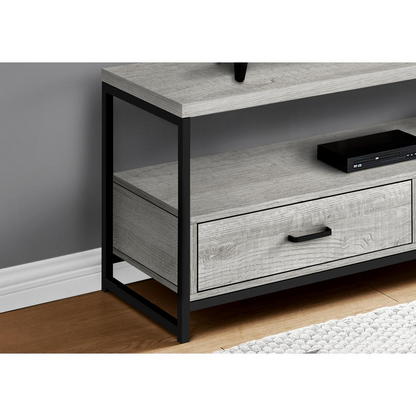 Tv Stand - 48"L, Grey In Black Metal