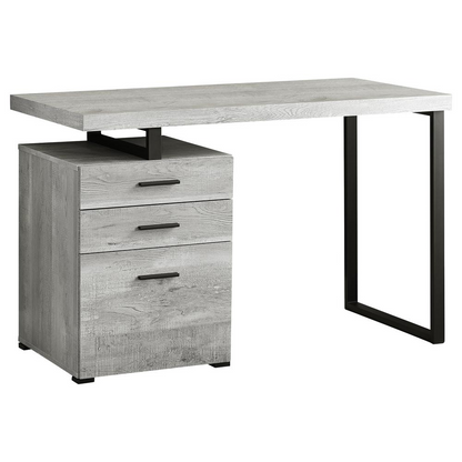 COMPUTER DESK - 48"L / GREY RECLAIMED WOOD LOOK / BLACK METAL