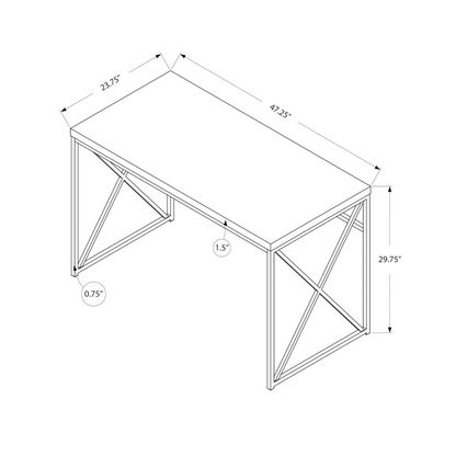 COMPUTER DESK - 48"L / TAUPE RECLAIMED WOOD / BLACK METAL