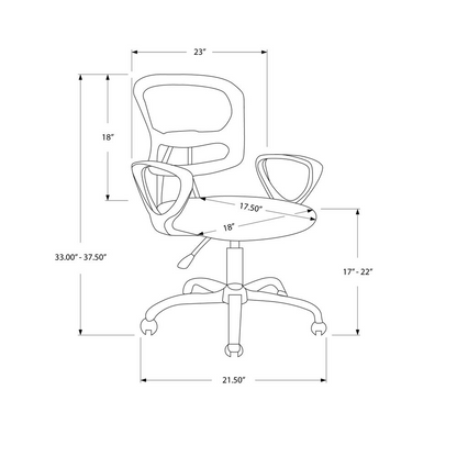 OFFICE CHAIR - GREY MESH JUVENILE / MULTI POSITION