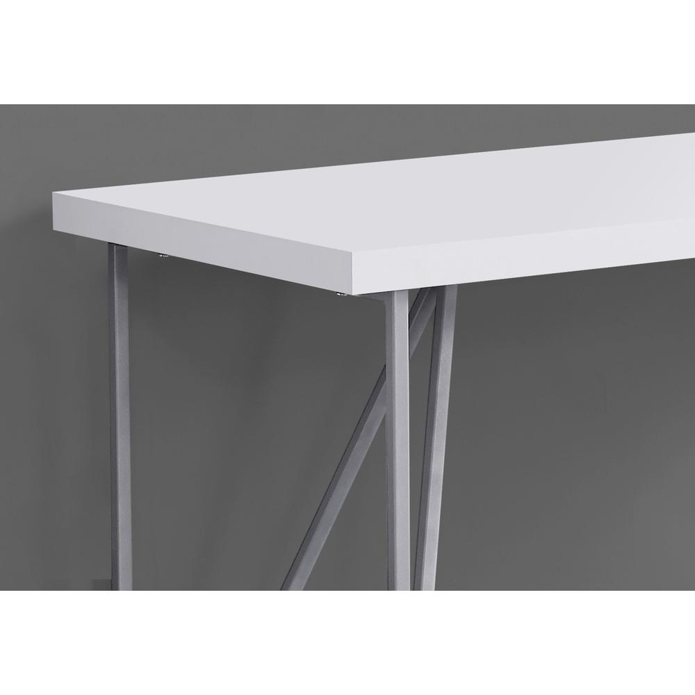 COMPUTER DESK - 48"L / WHITE / SILVER METAL