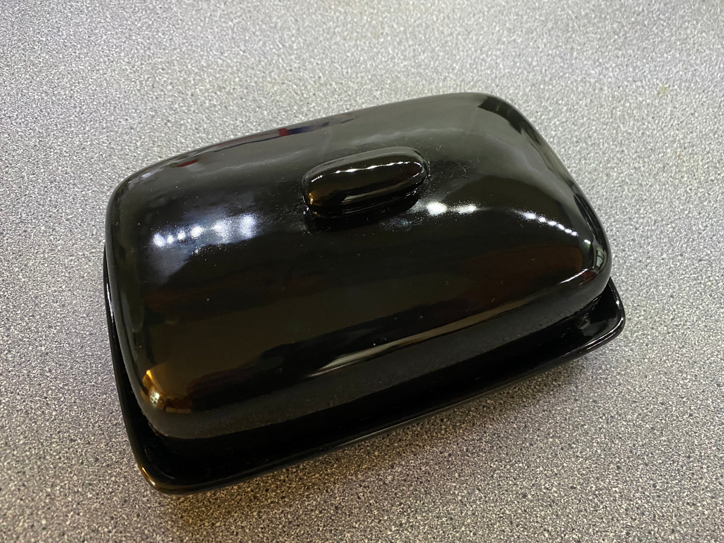 Butter Dish with Jet Black Glaze