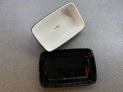 Butter Dish with Jet Black Glaze