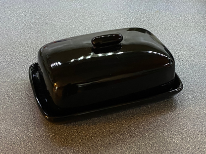 Butter Dish with Jet Black Glaze