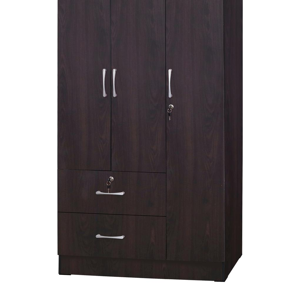 Better Home Products Symphony Wardrobe Armoire Closet with Two Drawers  Tobacco