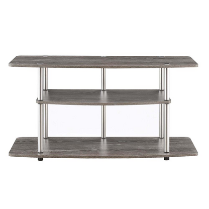 Designs2Go No Tools 3 Tier Wide TV Stand Weathered Gray