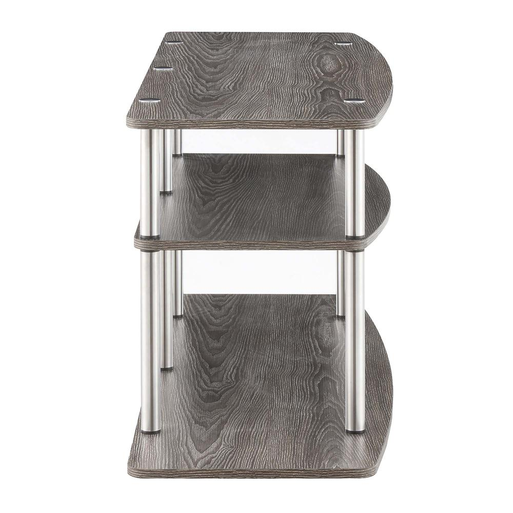 Designs2Go No Tools 3 Tier Wide TV Stand Weathered Gray