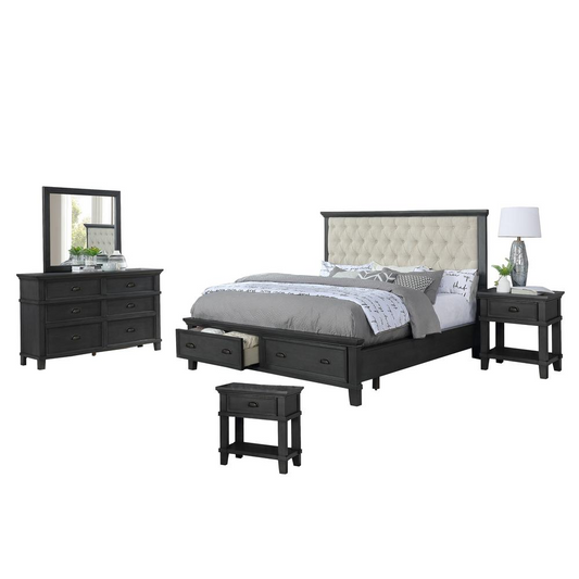 Sandy Platform 5 Piece Bedroom Set with extra Night Stand, California King