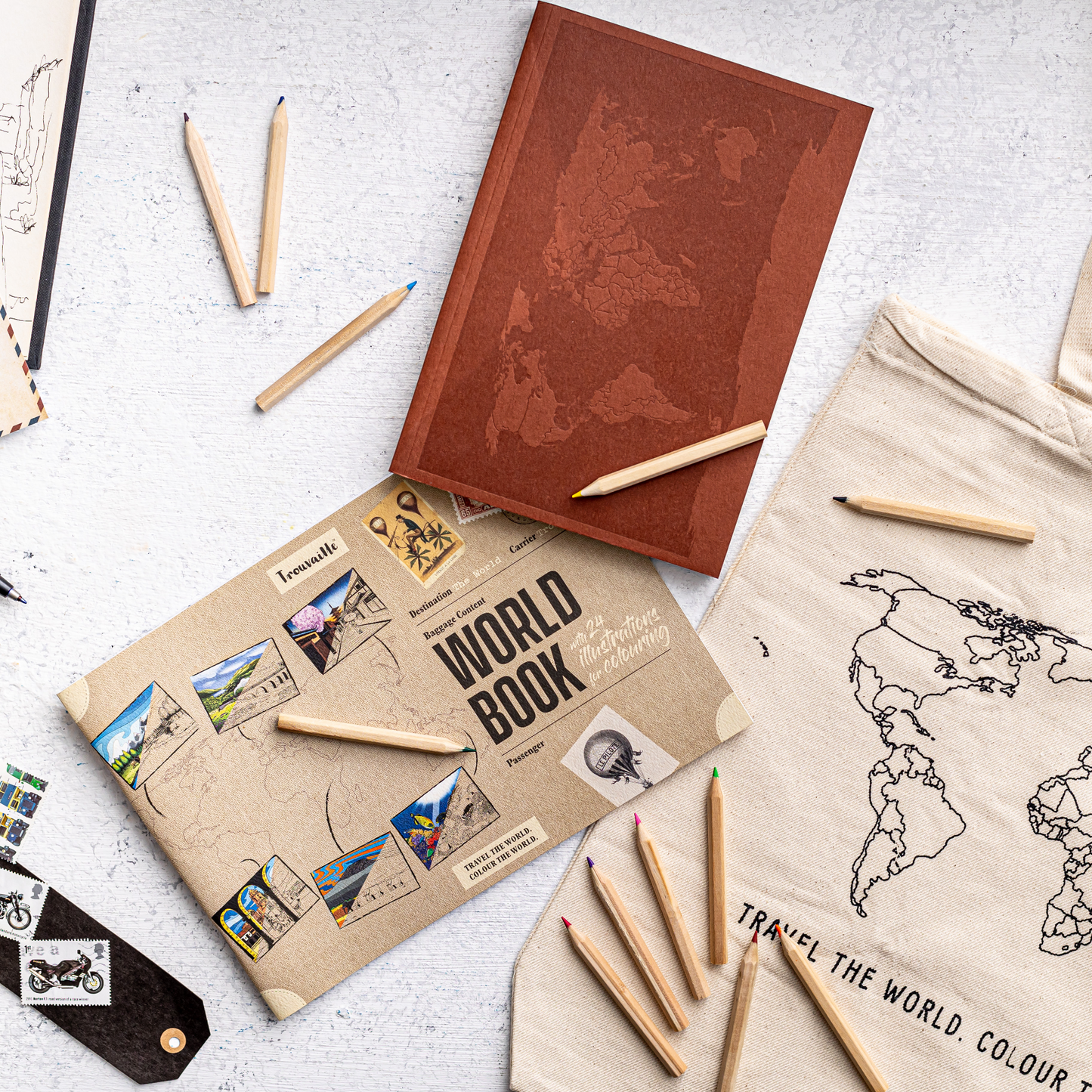 Recycled Paper World Travel Colouring Book