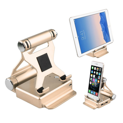 Podium Style Stand With Extended Battery Up To 200% For iPad, iPhone And Other Smart Gadgets