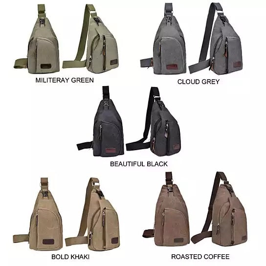 Sling Cling Cotton Canvas Messenger Bag in 5 Colors