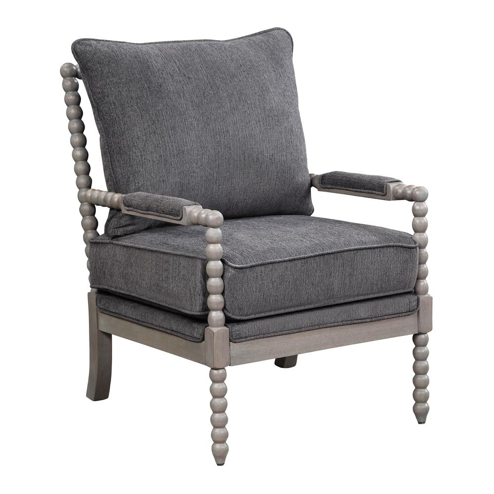 Abbott Chair in Charcoal Fabric with Brushed Grey Base K/D, ABB-BY7