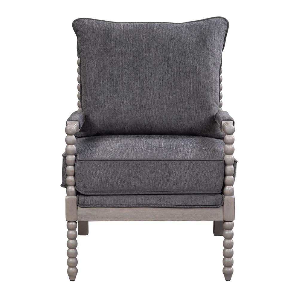 Abbott Chair in Charcoal Fabric with Brushed Grey Base K/D, ABB-BY7