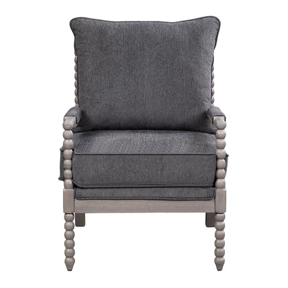 Abbott Chair in Charcoal Fabric with Brushed Grey Base K/D, ABB-BY7