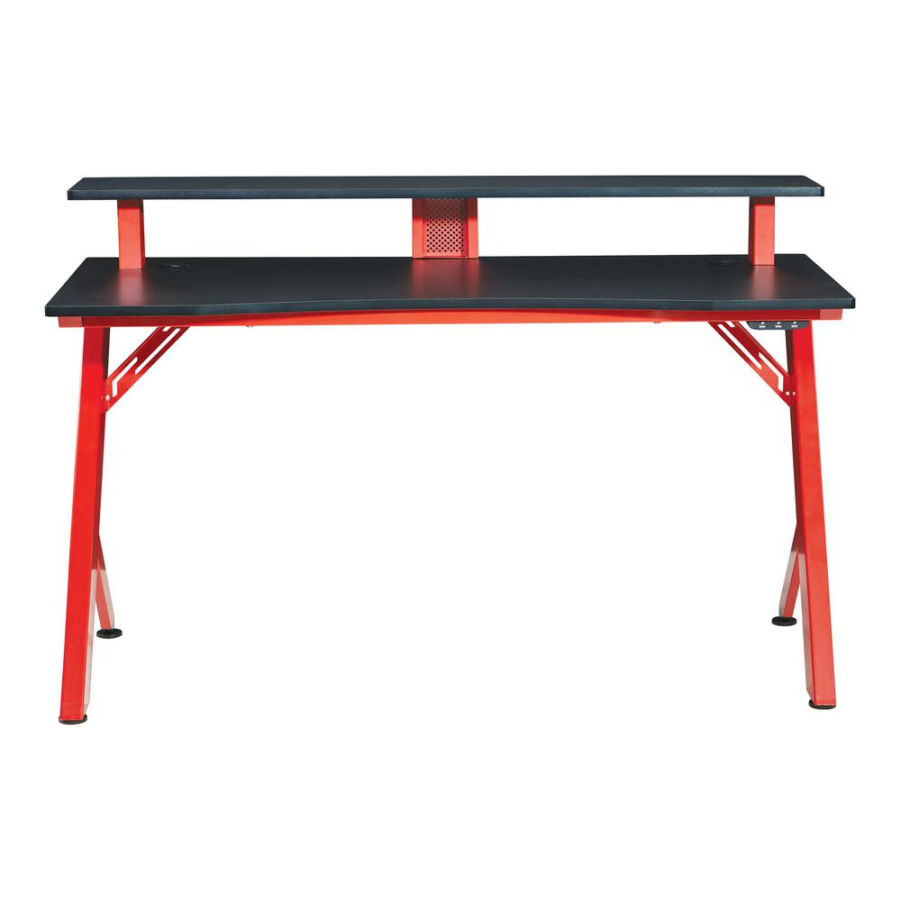 Area51 Battlestation Gaming Desk with Matte Red Legs, ARE25-RD