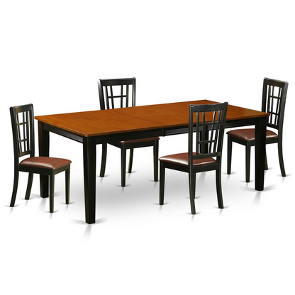 5  PC  Dining  set-Dining  Table  with  4  Wood  Dining  Chairs