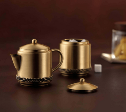 Handmade Brass Mug & Sugar Pot Set