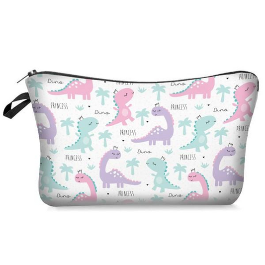 Dinosaur Print Travel Makeup Bag