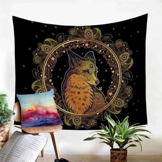 Bohemian Fox Tapestry Wall Hanging