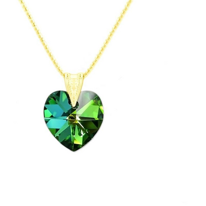 24K Gold Heart   Pendant Necklace Jewellery Set Vitrail Medium