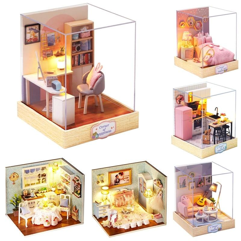 PINK GIRLS BUNK BED MINIATURE DOLLHOUSE