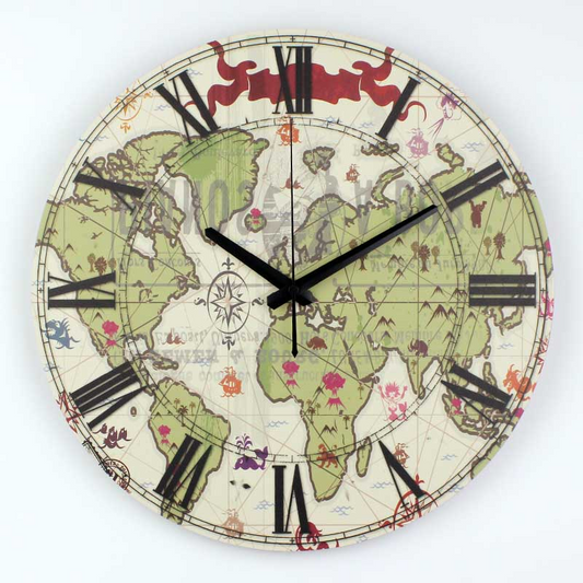 Silent World Map Wall clock