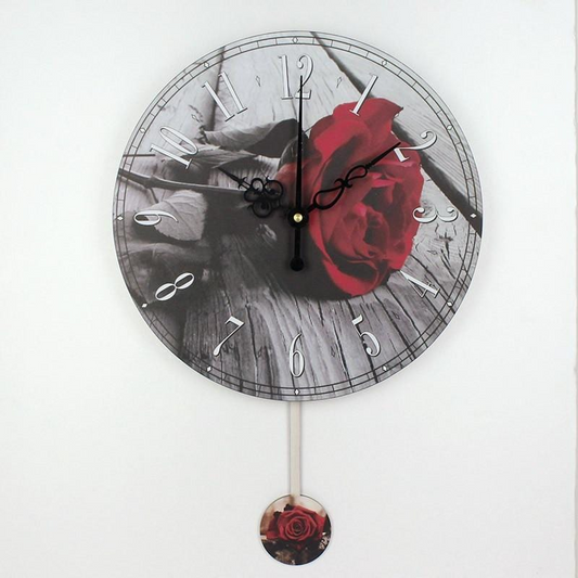 Modern Silent Rose Pendulum wall clock